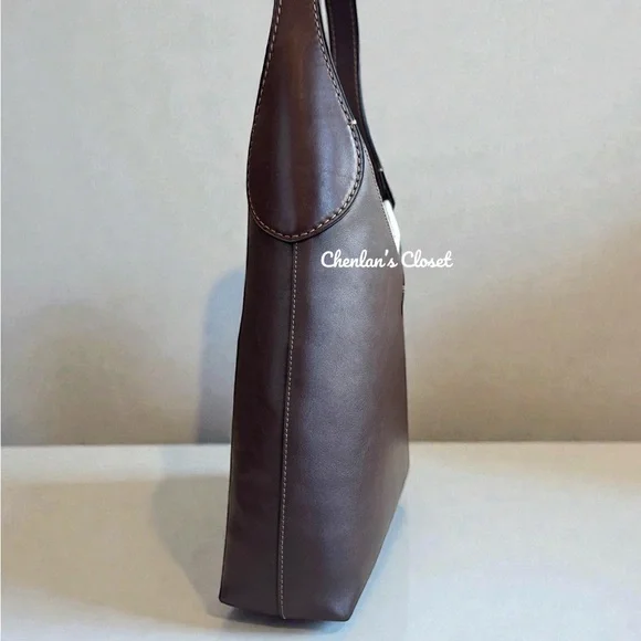 Coach Brooklyn Maple Brown Color Leather Shoulder Bag 28 - Picture 6 of 13